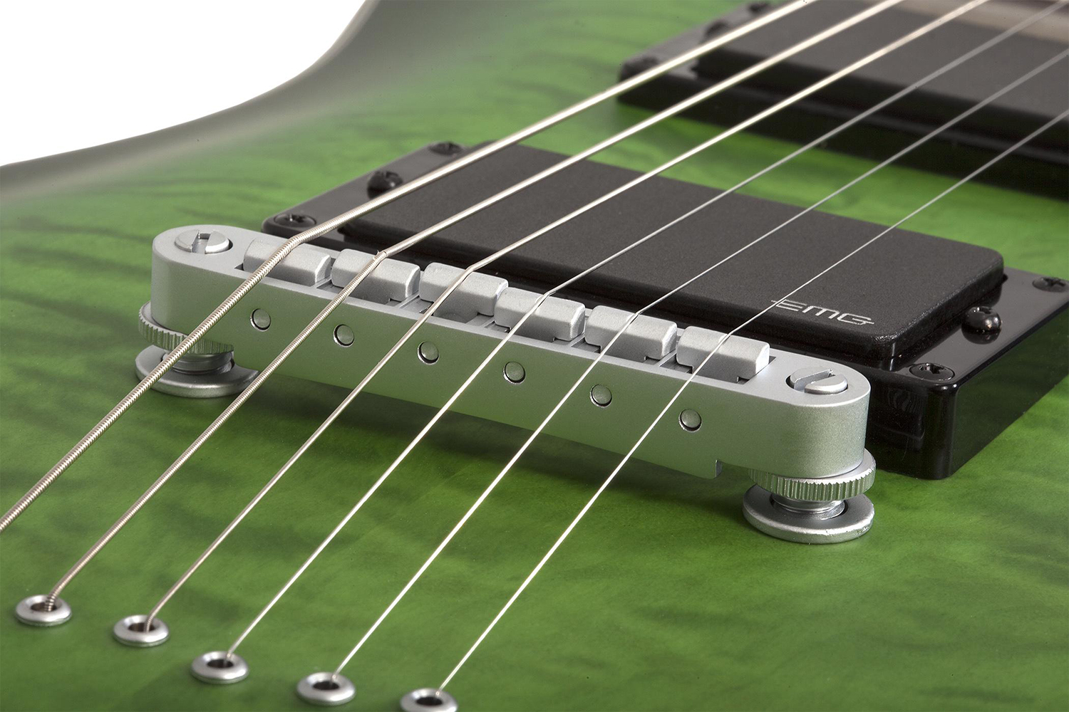 Schecter C-1 Platinum 2h Emg Ht Eb - Satin Green Burst - Elektrische gitaar in Str-vorm - Variation 4