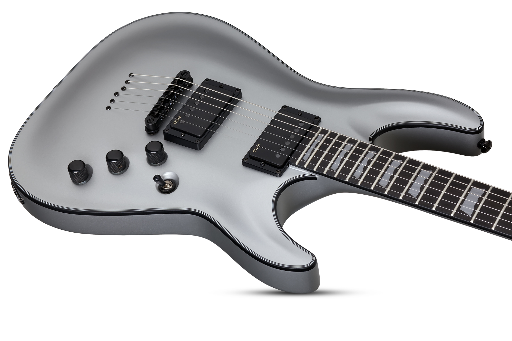 Schecter C-1 Platinum Hh Emg Ht Eb - Satin Silver - Elektrische gitaar in Str-vorm - Variation 1