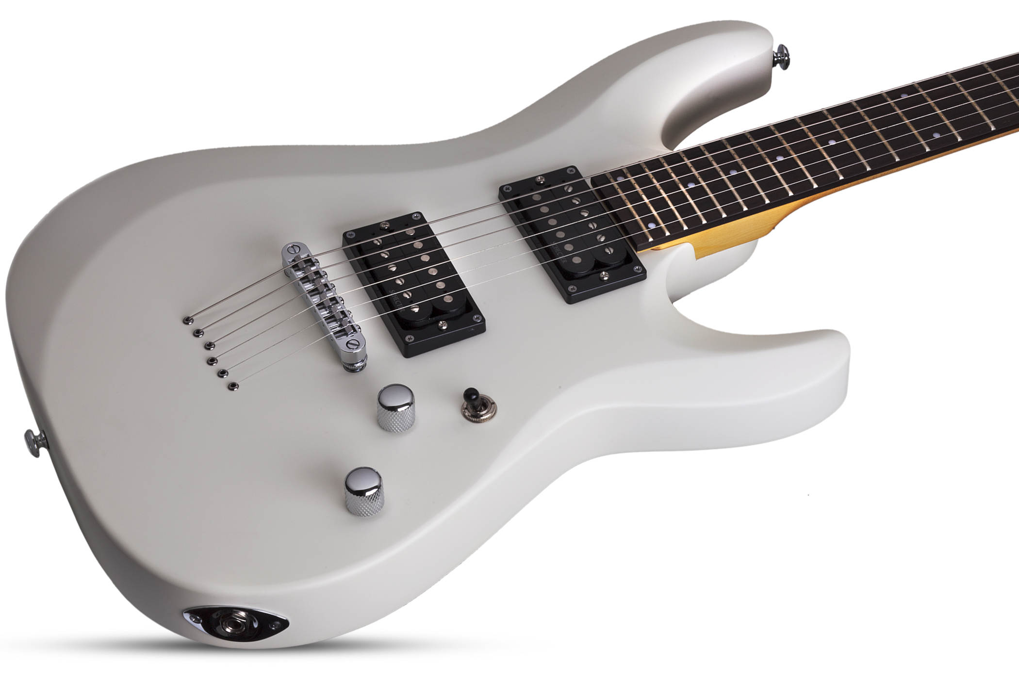 Schecter C-6 Deluxe 2h Ht Rw - Satin White - Guitarra eléctrica de doble corte. - Variation 1