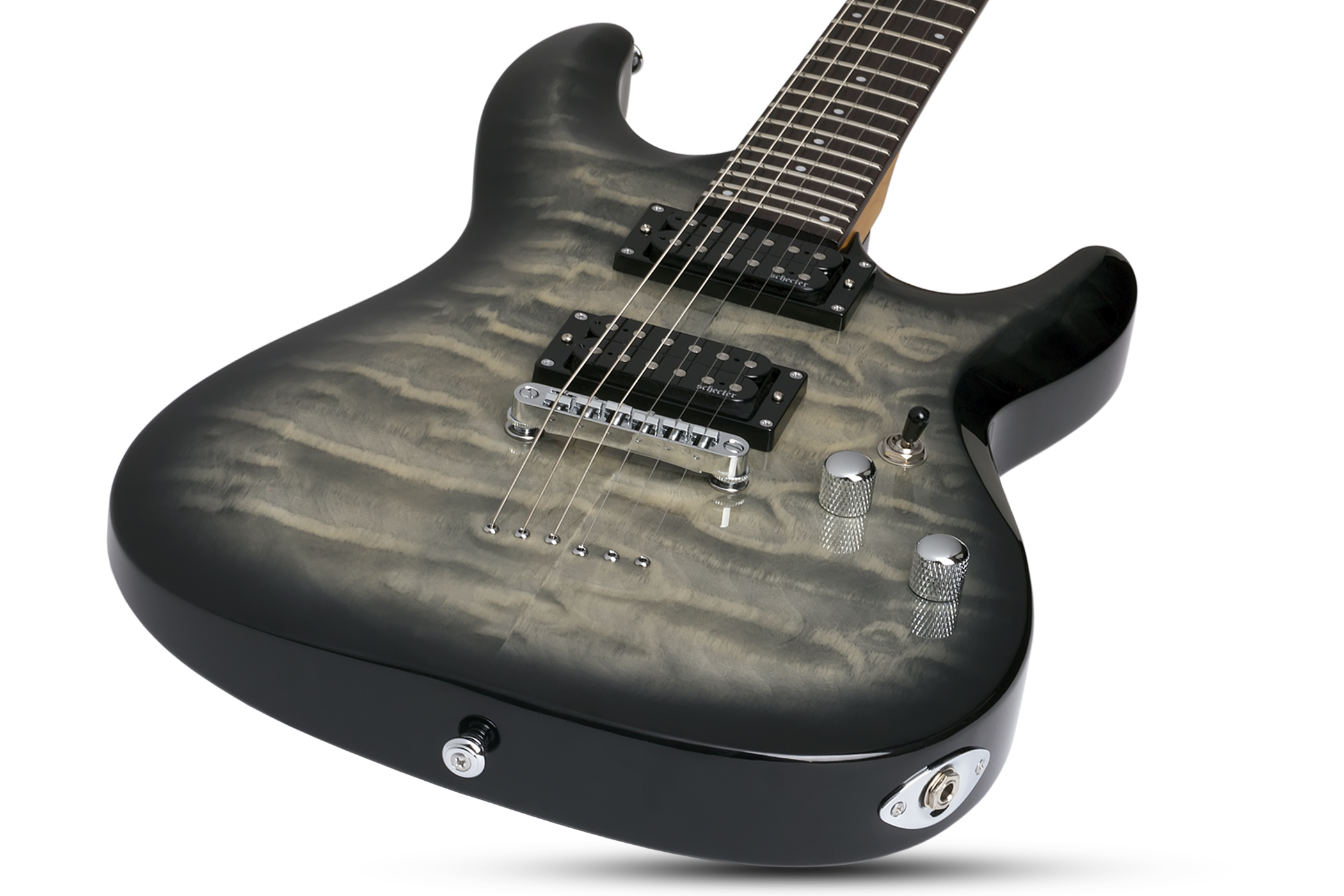 Schecter C-6 Plus 2h Ht Rw - Charcoal Burst - Guitarra eléctrica de doble corte. - Variation 1