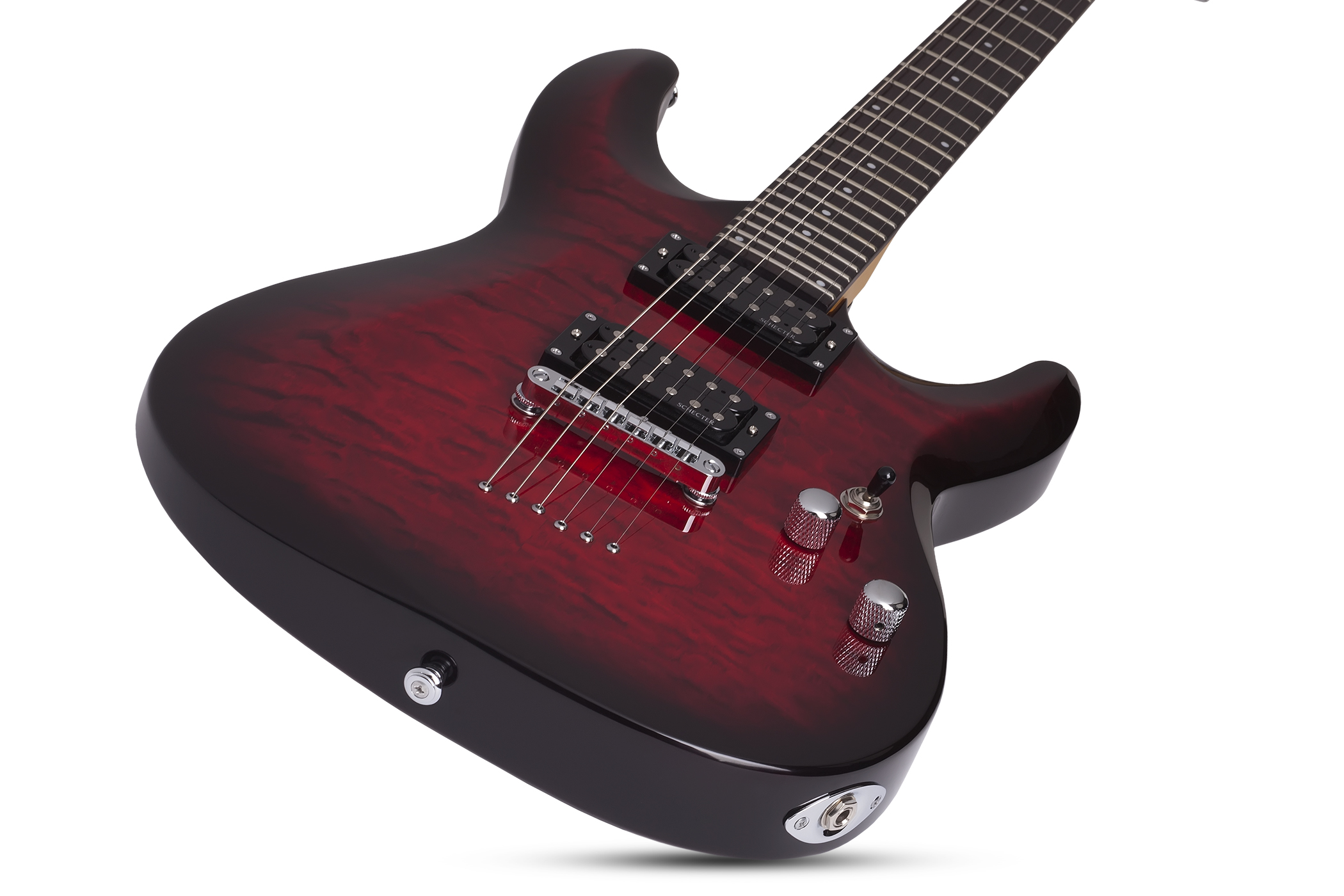 Schecter C-6 Plus 2h Ht Rw - See-thru Cherry Burst - Guitarra eléctrica de doble corte. - Variation 1