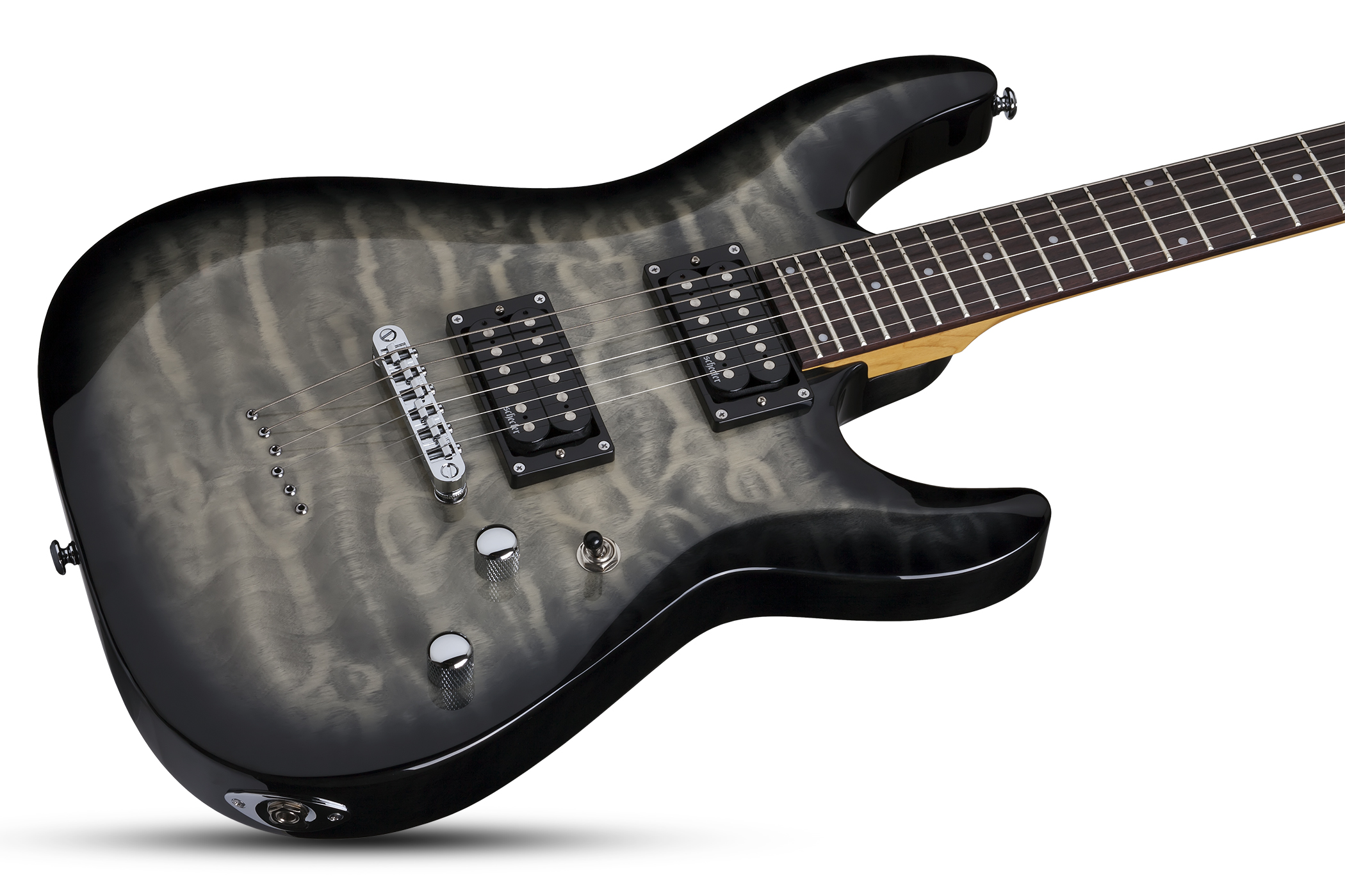 Schecter C-6 Plus 2h Ht Rw - Charcoal Burst - Guitarra eléctrica de doble corte. - Variation 2
