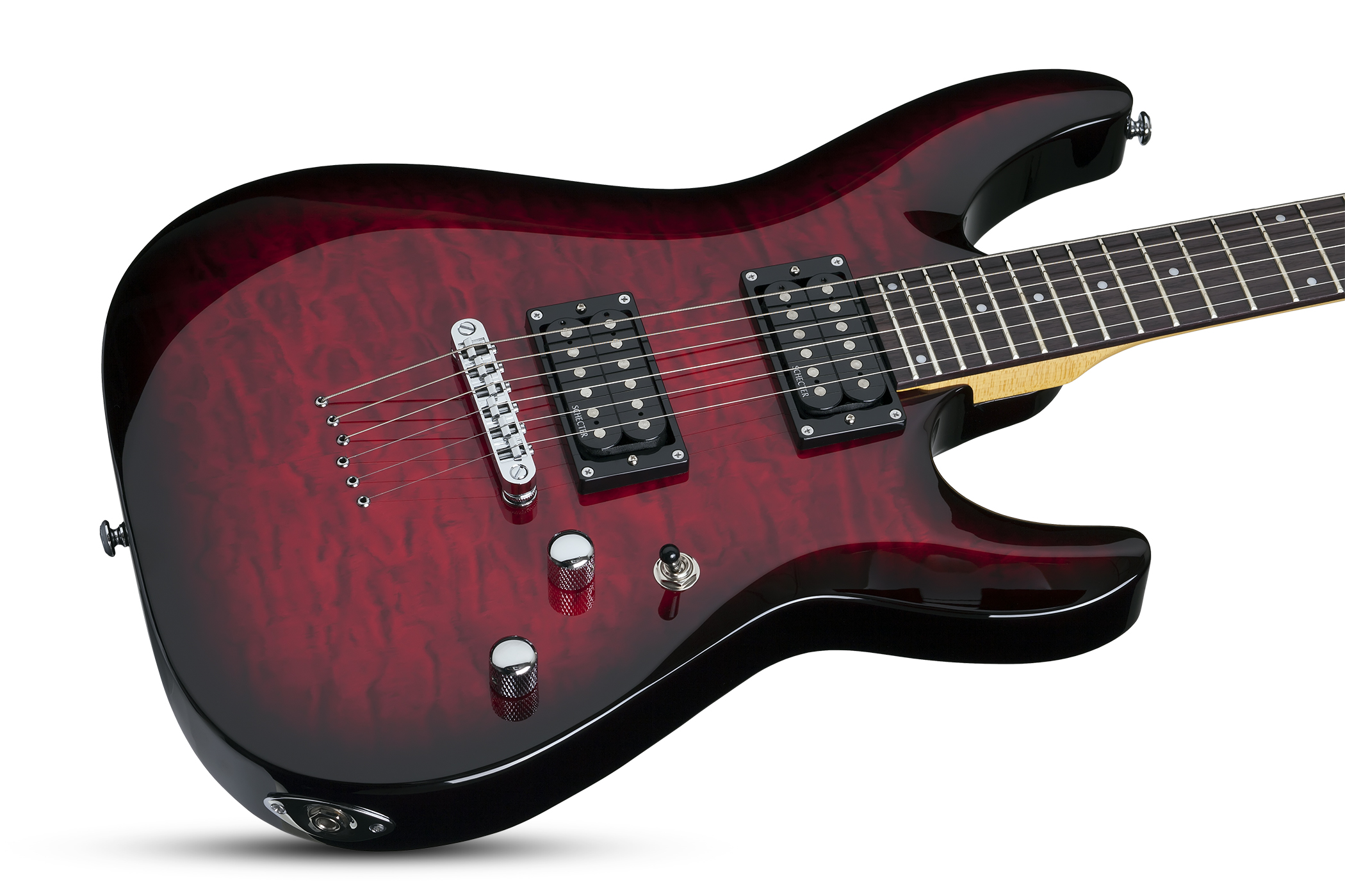 Schecter C-6 Plus 2h Ht Rw - See-thru Cherry Burst - Guitarra eléctrica de doble corte. - Variation 2