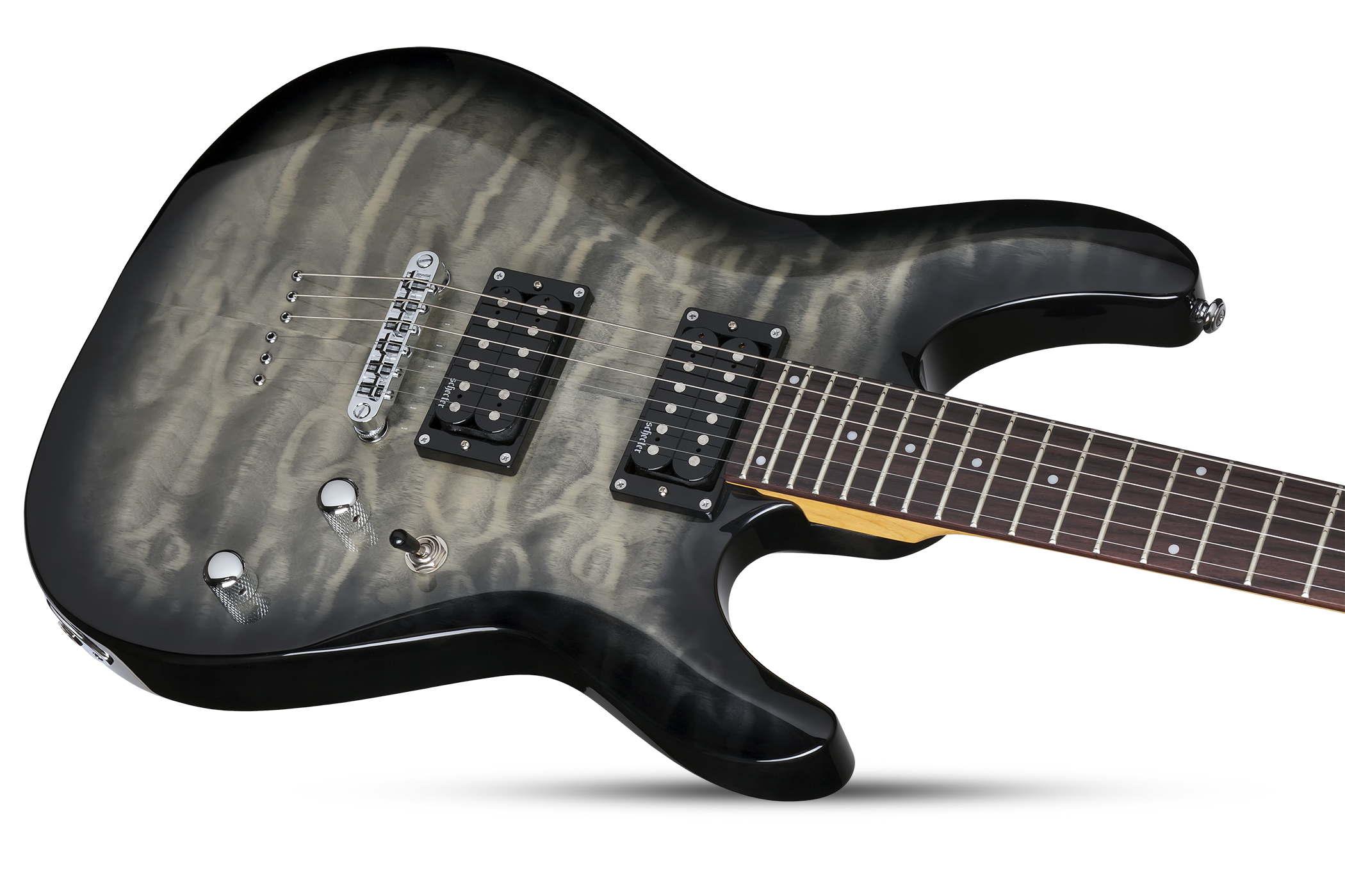 Schecter C-6 Plus 2h Ht Rw - Charcoal Burst - Guitarra eléctrica de doble corte. - Variation 3