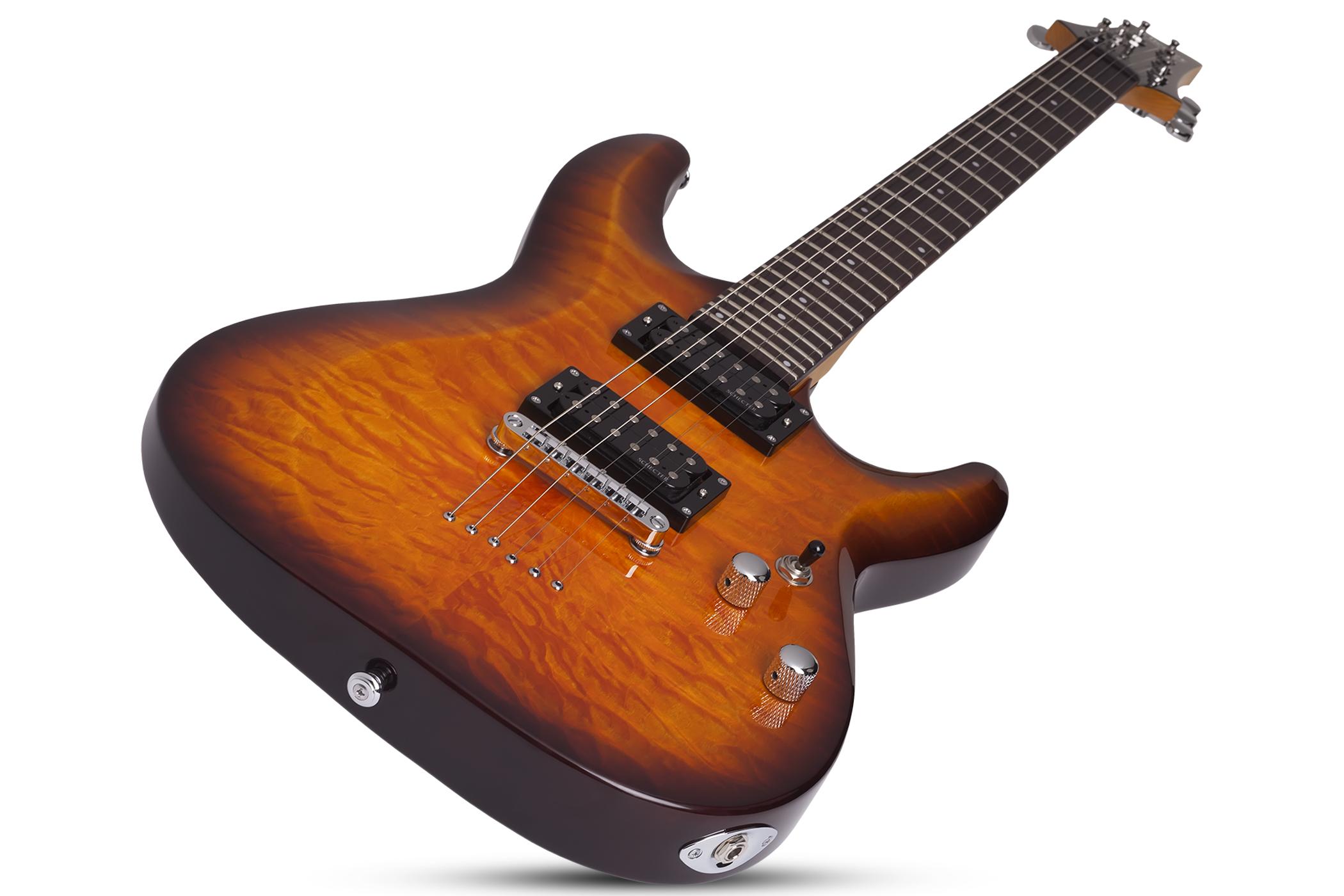 Schecter C-6 Plus 2h Ht Rw - Vintage Sunburst - Guitarra eléctrica de doble corte. - Variation 2