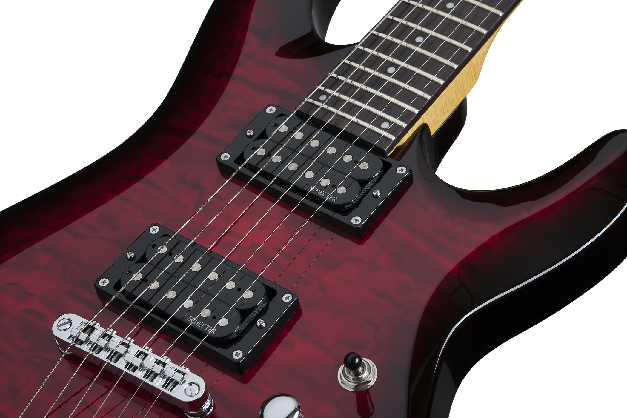 Schecter C-6 Plus 2h Ht Rw - See-thru Cherry Burst - Guitarra eléctrica de doble corte. - Variation 4