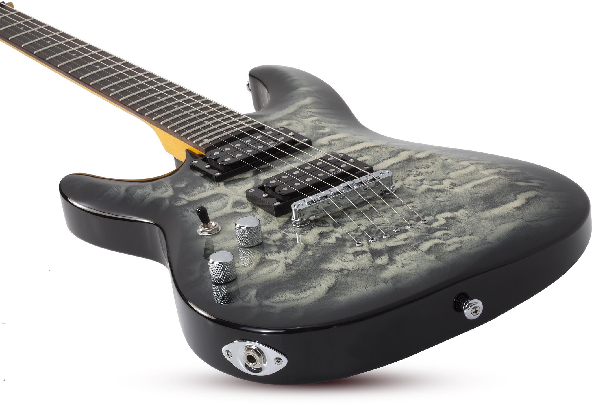 Schecter C-6 Plus Lh Gaucher 2h Ht Rw - Charcoal Burst - Linkshandige elektrische gitaar - Variation 2