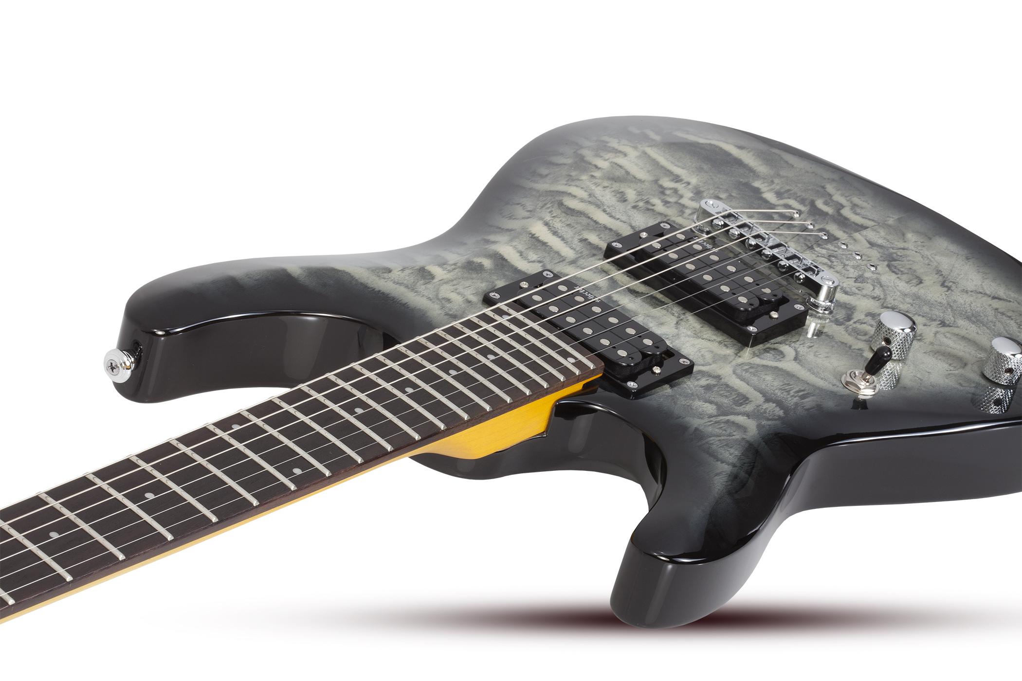 Schecter C-6 Plus Lh Gaucher 2h Ht Rw - Charcoal Burst - Linkshandige elektrische gitaar - Variation 3