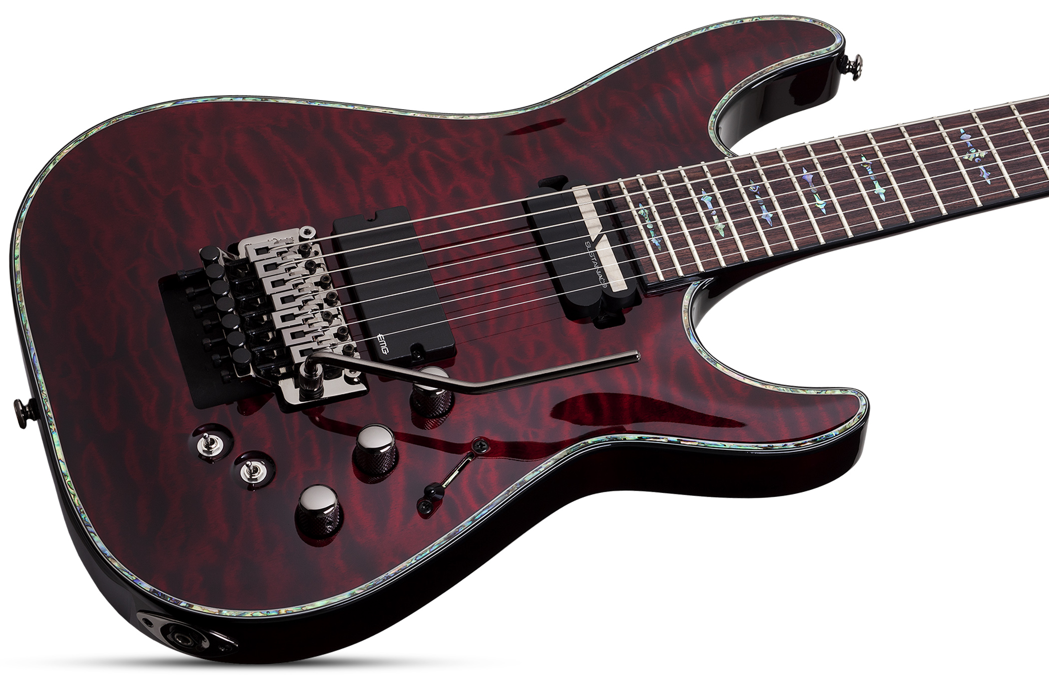 Schecter C-7 Fr S Lh Hellraiser 7c Gaucher 2h Emg Sustainiac Rw - Black Cherry - Linkshandige elektrische gitaar - Variation 1