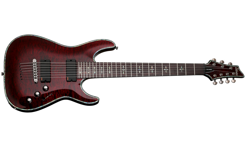 Schecter C-7 Hellraiser 7c 2h Emg Ht Rw - Black Cherry Gloss - 7-snarige elektrische gitaar - Variation 2