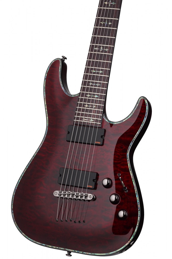 Schecter C-7 Hellraiser 7c 2h Emg Ht Rw - Black Cherry Gloss - 7-snarige elektrische gitaar - Variation 3