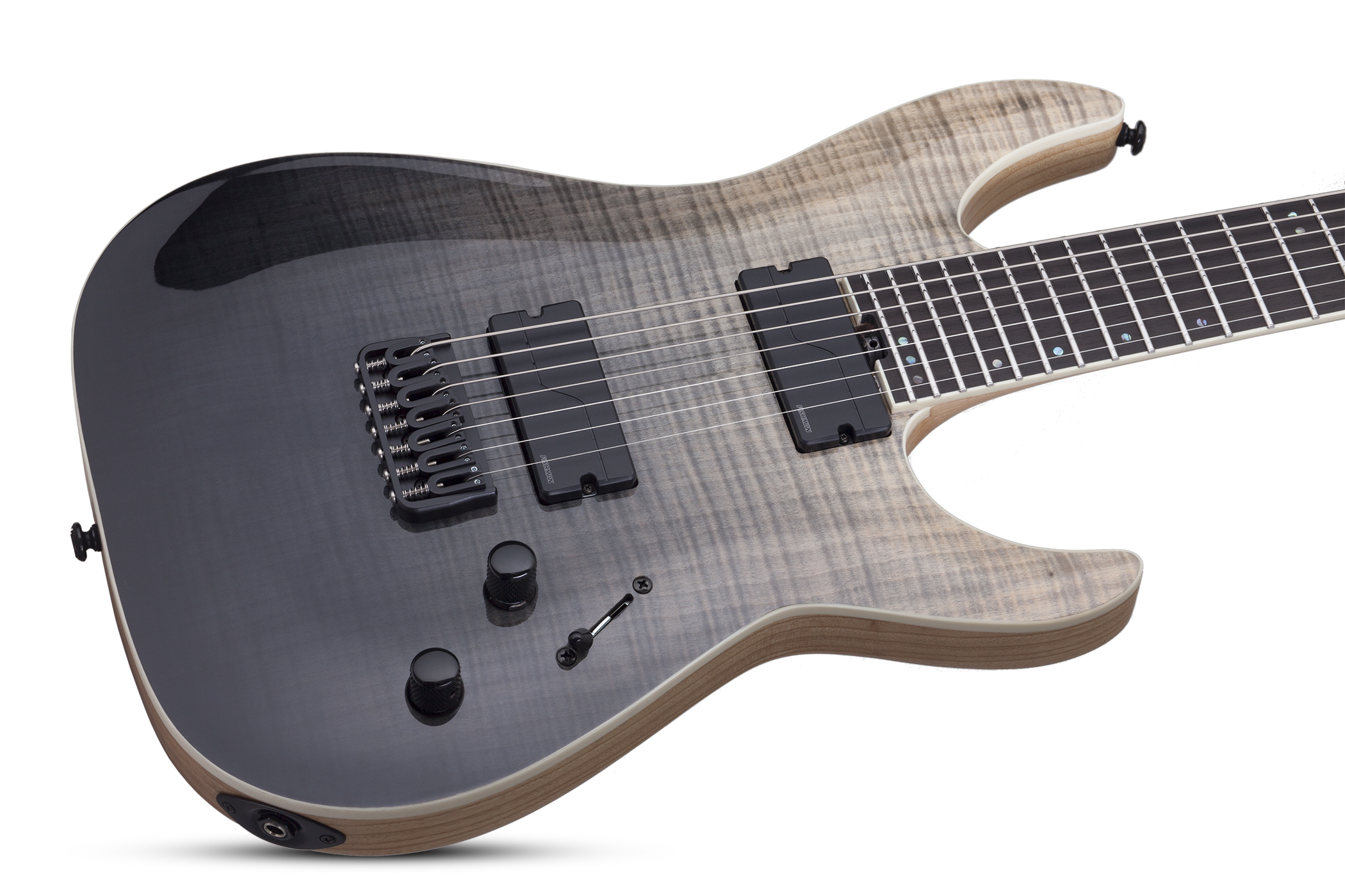 Schecter C-7 Sls Elite 2h Fishman Ht Eb - Black Fade Burst - 7-snarige elektrische gitaar - Variation 1