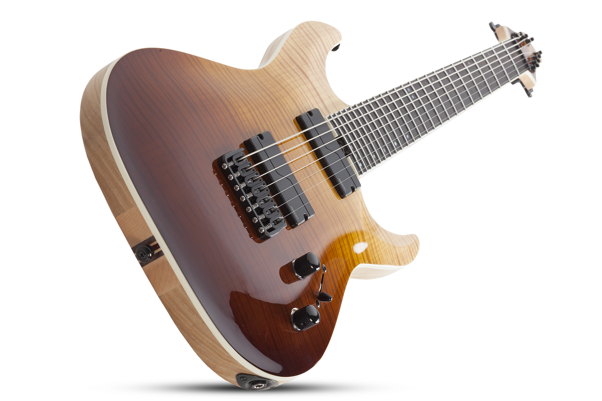 Schecter C-7 Sls Elite 2h Fishman Ht Eb - Antique Fade Burst - 7-snarige elektrische gitaar - Variation 1