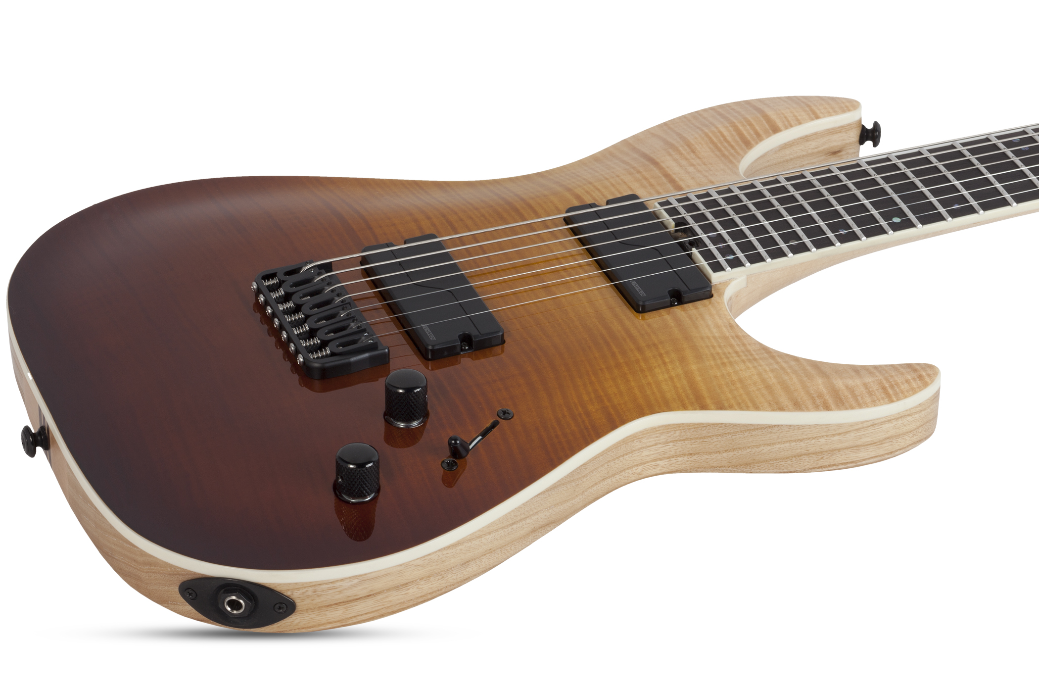 Schecter C-7 Sls Elite 2h Fishman Ht Eb - Antique Fade Burst - 7-snarige elektrische gitaar - Variation 2