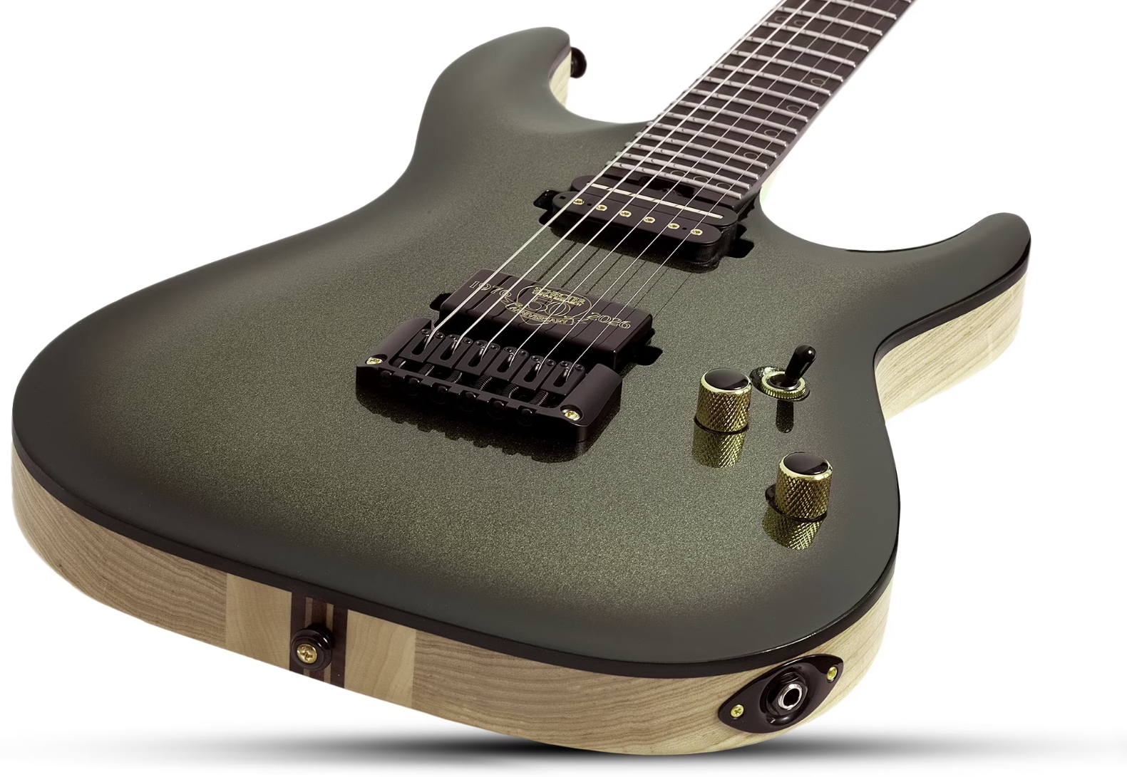 Schecter C1 50th Ann. Lh Gaucher 2h Ht Eb - Gold Burst - Metal elektrische gitaar - Variation 2