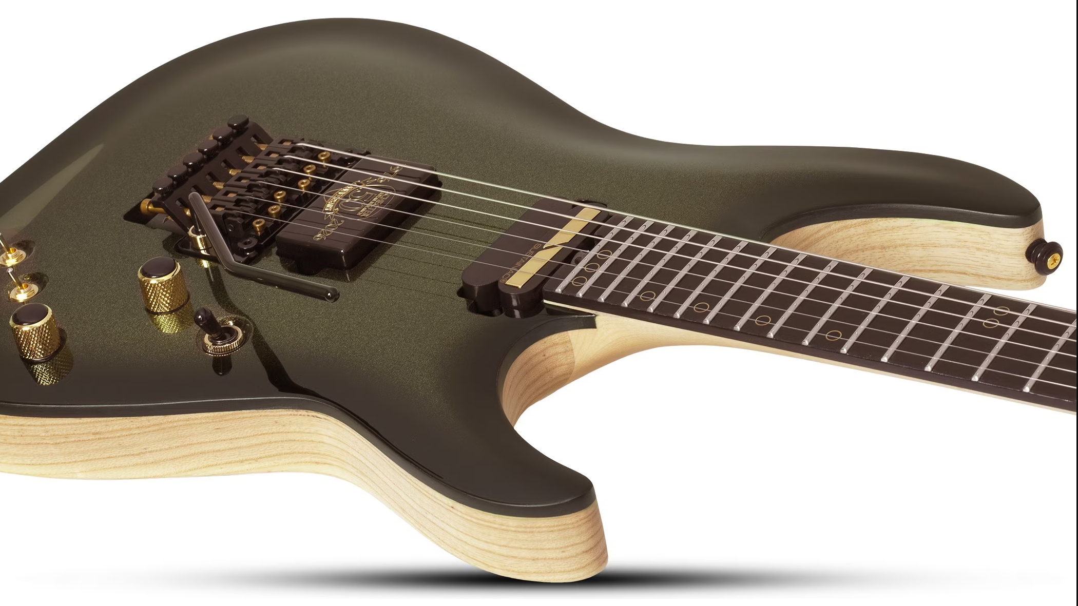 Schecter C1 Fr-s 50th Ann. 2h Sustainiac Fr Eb - 50th Gold Burst - Metal elektrische gitaar - Variation 3