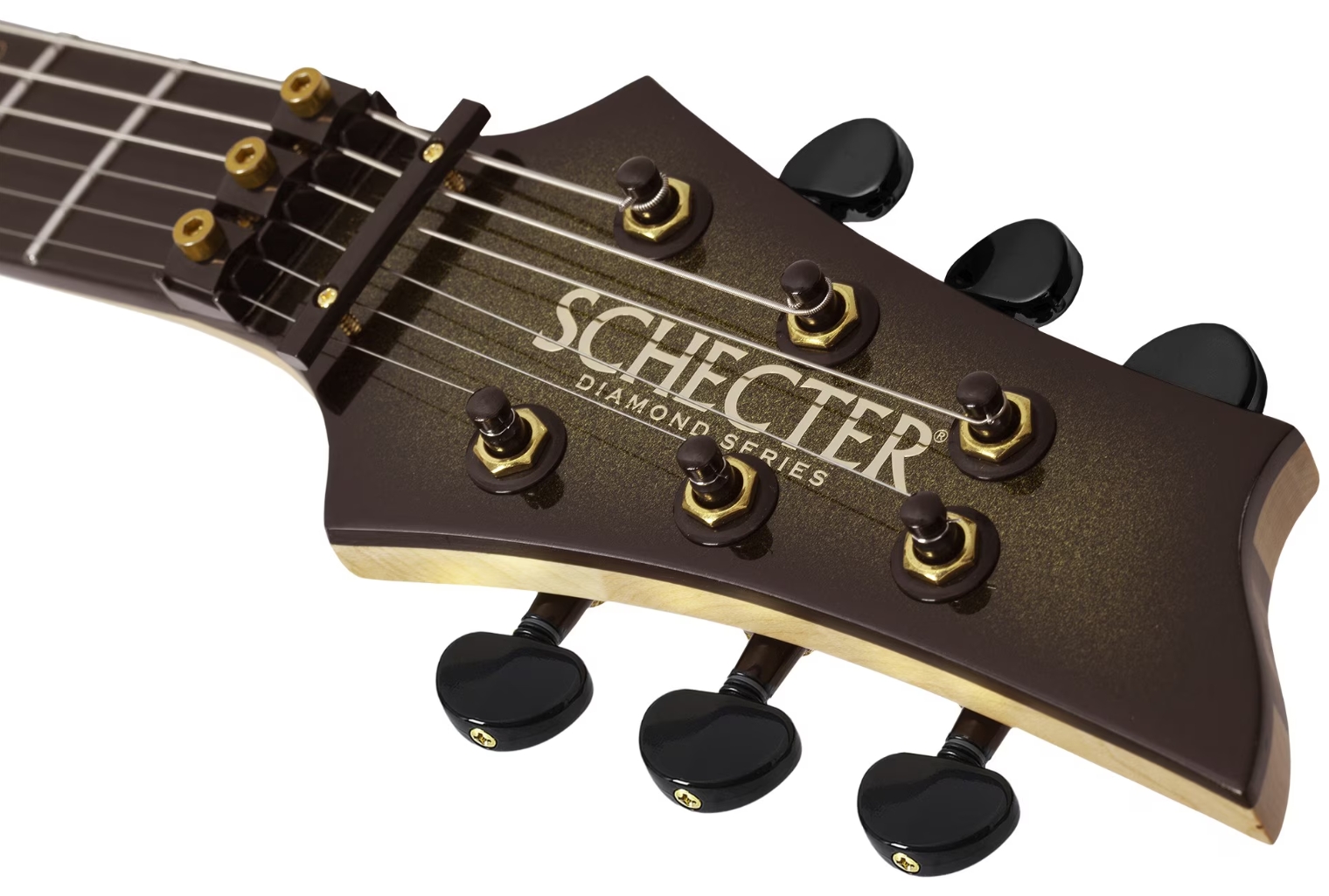 Schecter C1 Fr-s 50th Ann. 2h Sustainiac Fr Eb - 50th Gold Burst - Metal elektrische gitaar - Variation 7