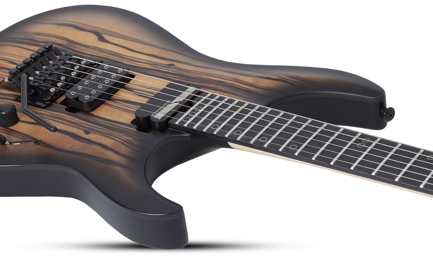 Schecter C1 Fr-s Pale Moon 2h Sustainac Fr Ric - Natural Satin Black Burst - Elektrische gitaar in Strat vorm - Variation 2