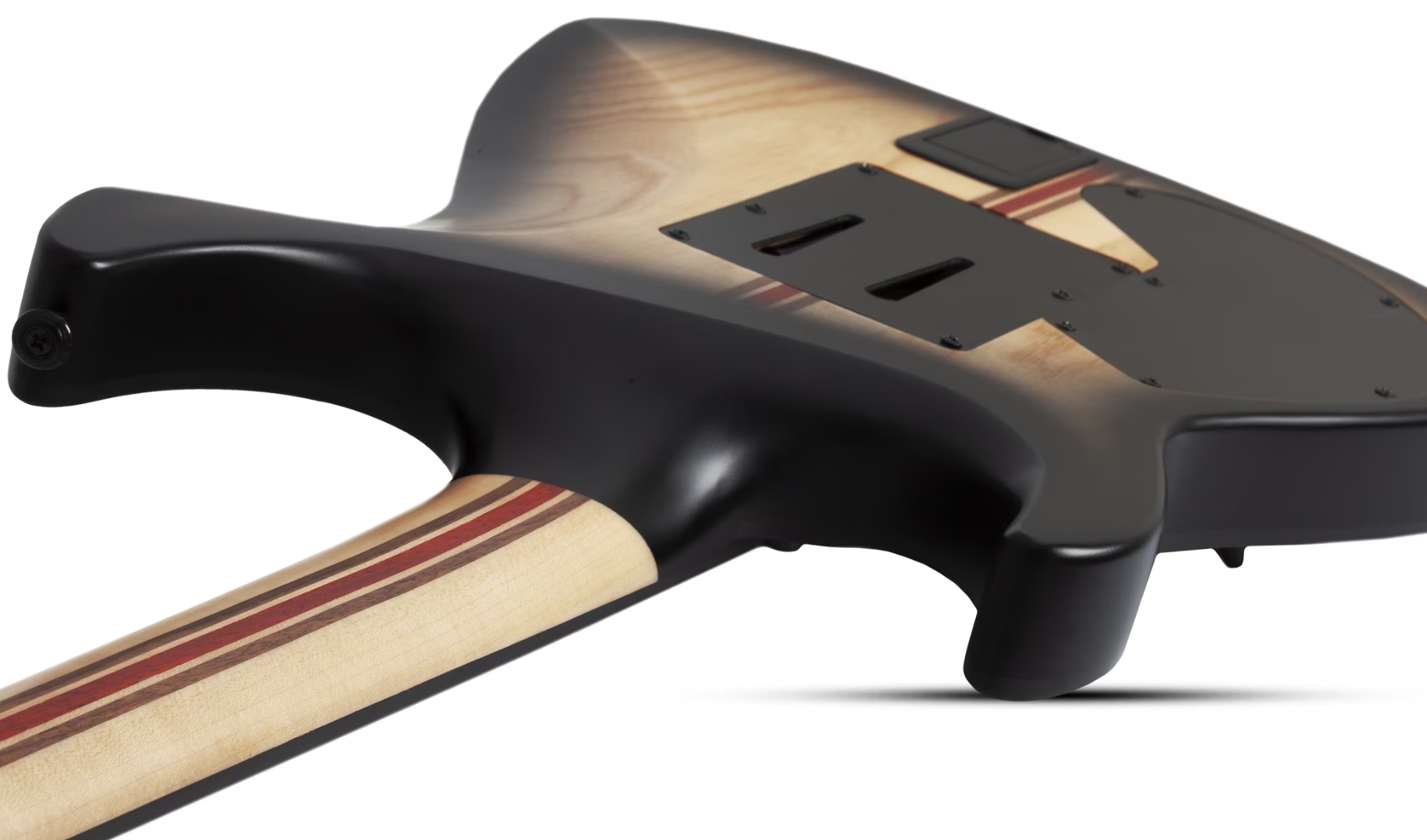 Schecter C1 Fr-s Pale Moon 2h Sustainac Fr Ric - Natural Satin Black Burst - Elektrische gitaar in Strat vorm - Variation 5