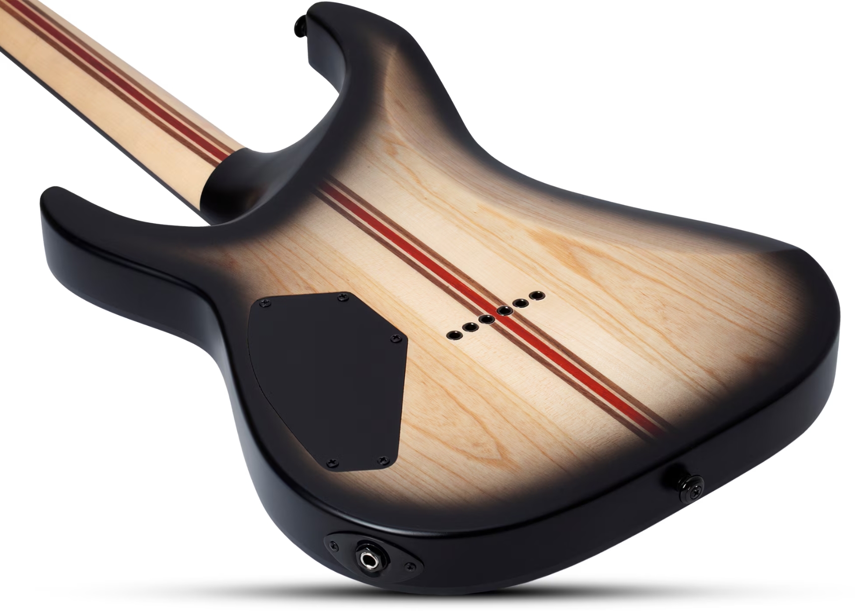 Schecter C1 Pale Moon 2h Ht Ric - Natural Satin Black Burst - Elektrische gitaar in Strat vorm - Variation 5