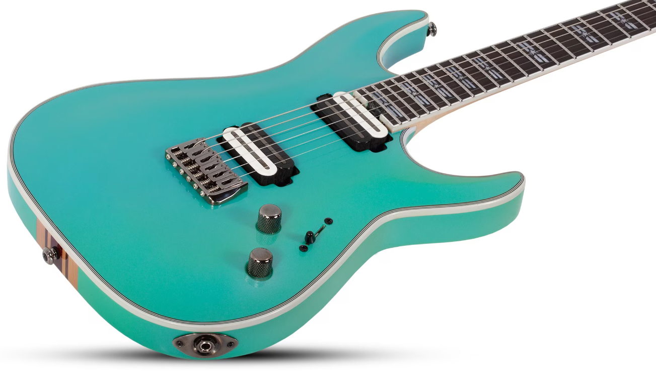 Schecter C1 Sls Hollywood 2h Fishman Fluence Modern Ht Eb - Glacier - Metal elektrische gitaar - Variation 1