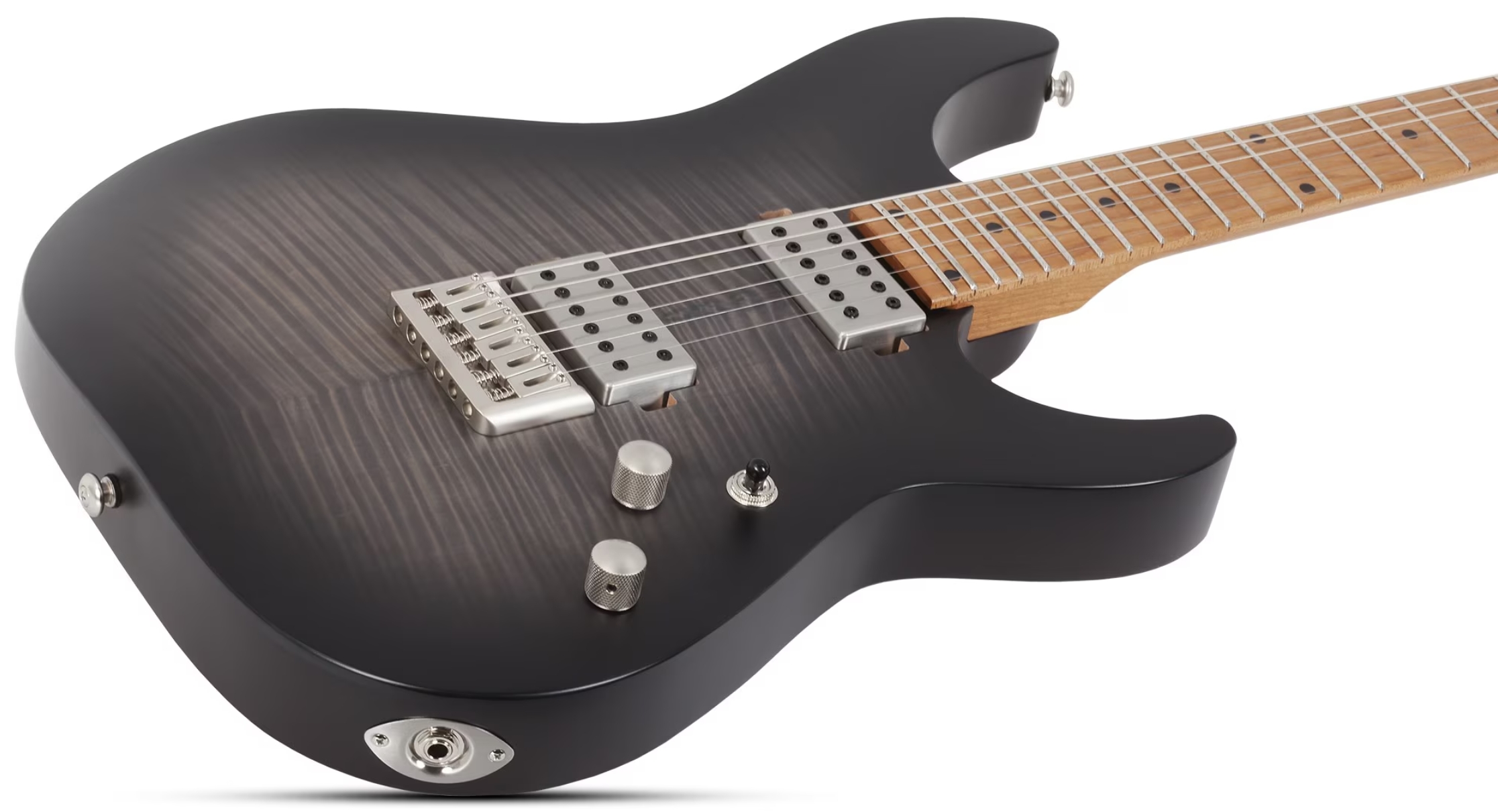 Schecter C1 Standard Plus 2h Ht Mn - Trans Black Burst - Elektrische gitaar in Strat vorm - Variation 1
