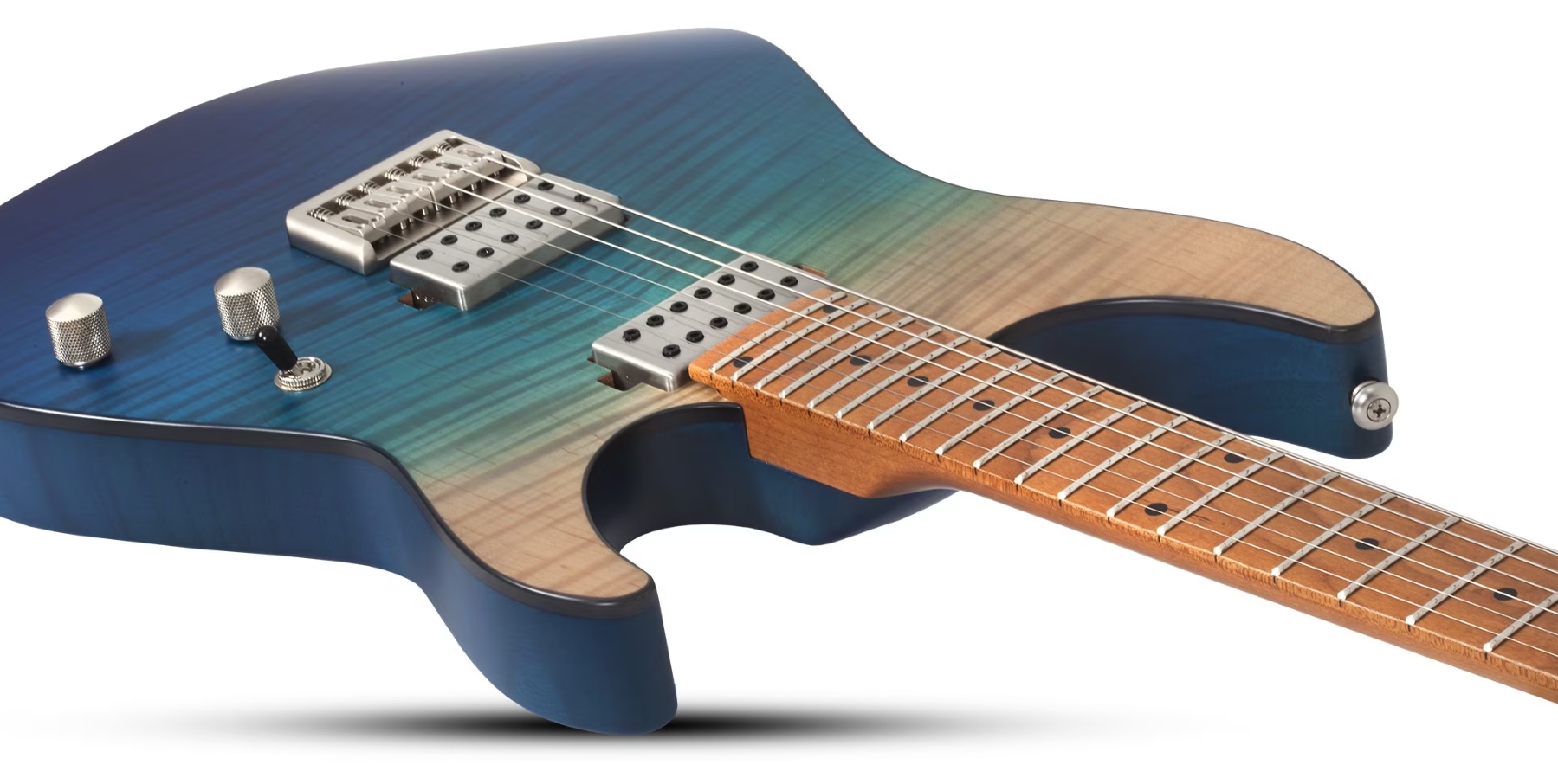 Schecter C1 Standard Plus 2h Ht Mn - Blue Fade - Elektrische gitaar in Strat vorm - Variation 2