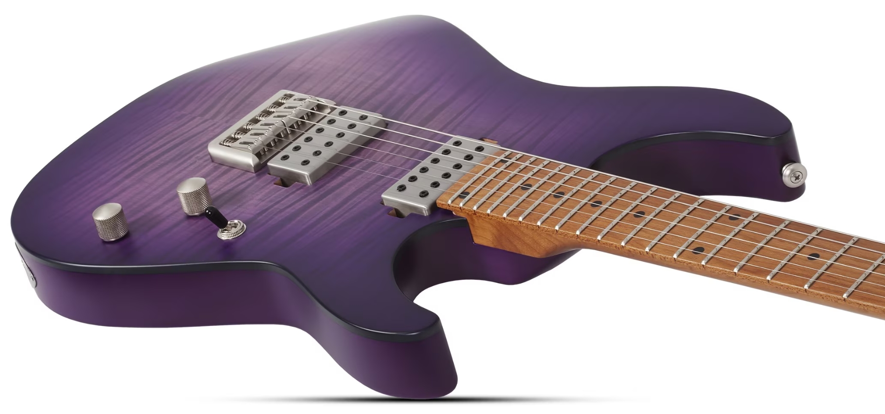 Schecter C1 Standard Plus 2h Ht Mn - Trans Purple Burst - Elektrische gitaar in Strat vorm - Variation 2