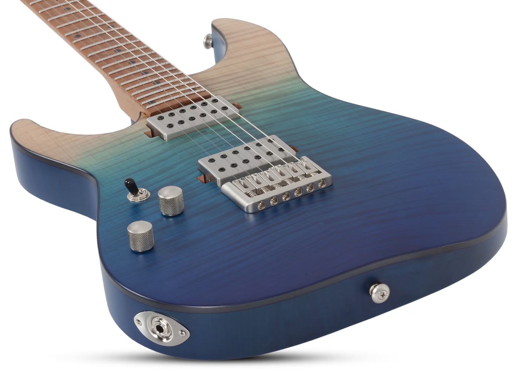 Schecter C1 Standard Plus Lh Gaucher 2h Ht Mn - Blue Fade - Elektrische gitaar in Strat vorm - Variation 1