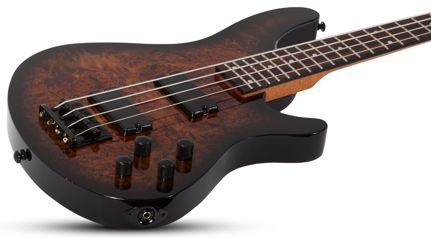 Schecter C4 Standard Rw - Tobacco Burl - Solid body elektrische bas - Variation 1