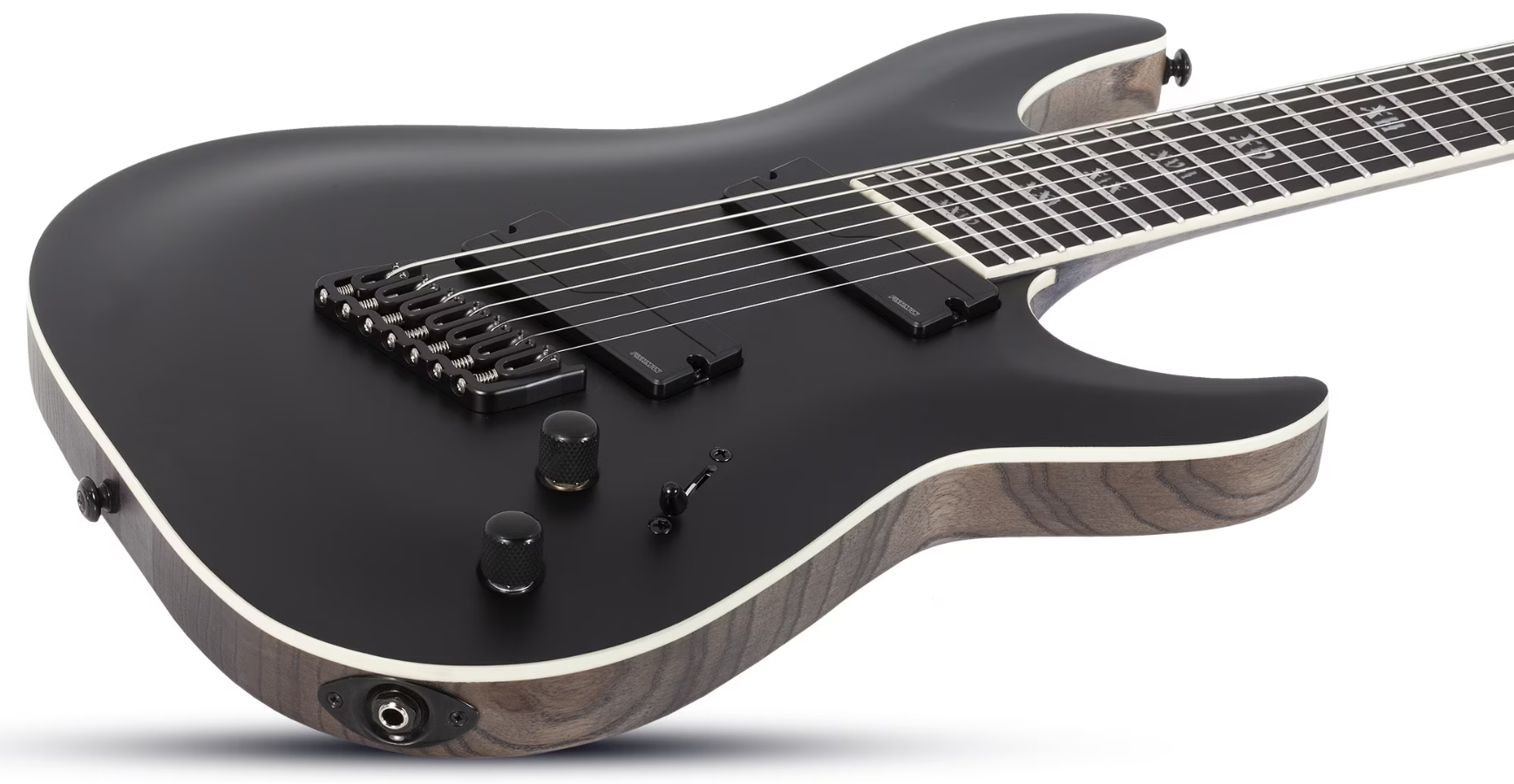 Schecter C7 Multiscale Sls Elite Evil Twin 7c Baryton  2h Fishman Fluence Ht Eb - Satin Black - Multi-scale gitaar - Variation 1