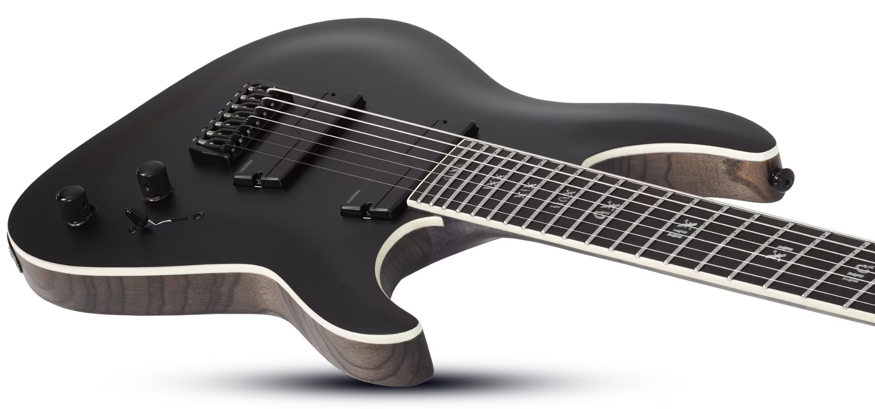 Schecter C7 Multiscale Sls Elite Evil Twin 7c Baryton  2h Fishman Fluence Ht Eb - Satin Black - Multi-scale gitaar - Variation 2