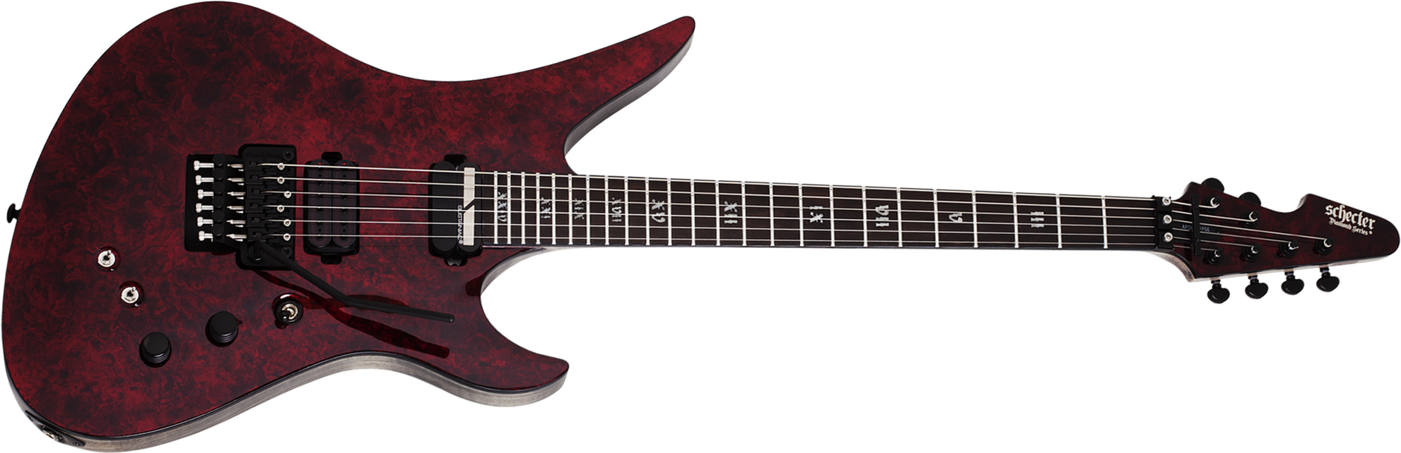 Schecter Avenger Apocalypse Fr S 2h Sustainiac Eb - Red Reign - Metalen elektrische gitaar - Main picture