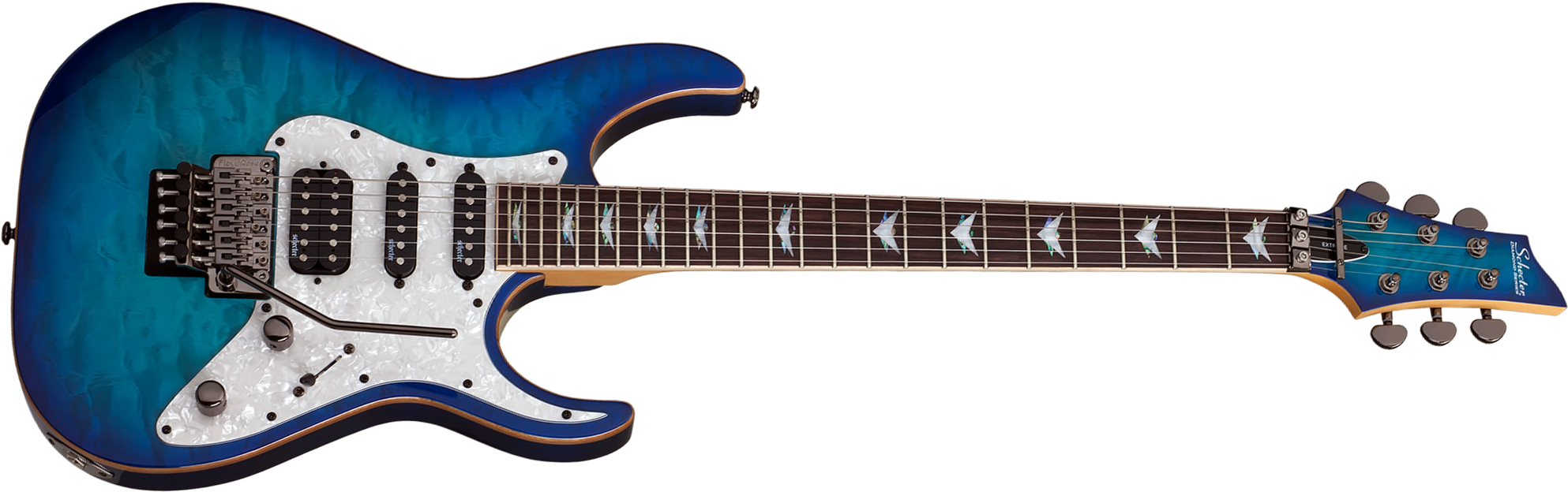 Schecter Banshee-6 Fr Extreme Hh Rw - Ocean Blue Burst - Elektrische gitaar in Str-vorm - Main picture