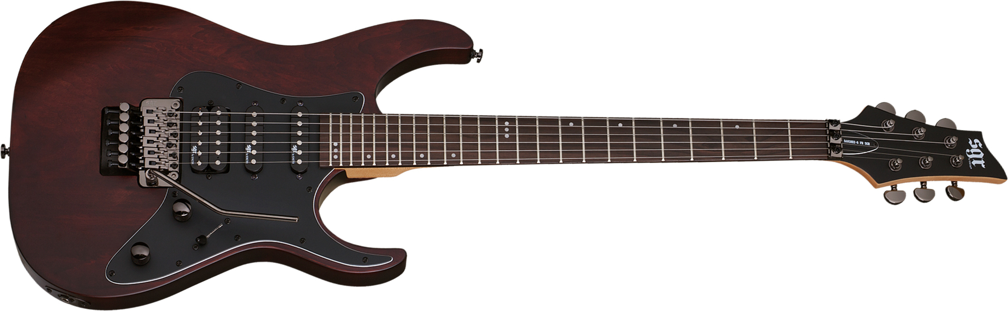 Schecter Banshee 6 Fr Sgr Hss Rw - Walnut Satin - Elektrische gitaar in Str-vorm - Main picture