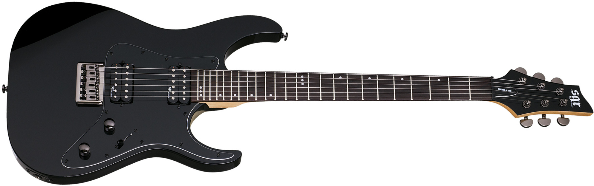 Schecter Banshee 6 Sgr 2h Ht Rw - Gloss Black - Elektrische gitaar in Str-vorm - Main picture