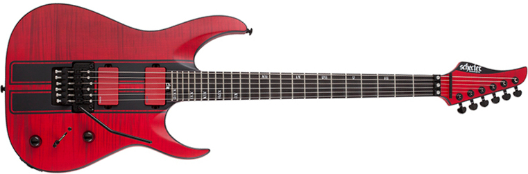 Schecter Banshee Gt Fr Emg 2h Eb - Trans Red - Elektrische gitaar in Str-vorm - Main picture
