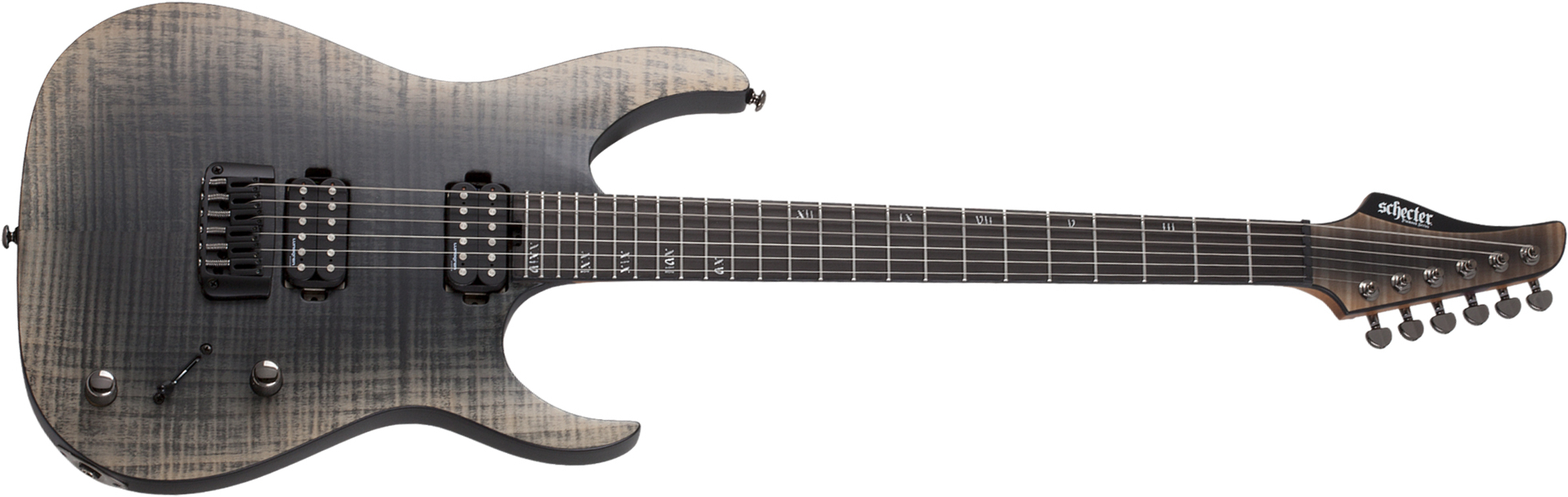 Schecter Banshee Mach-6 2h Lundgren Ht Eb - Fallout Burst - Elektrische gitaar in Str-vorm - Main picture