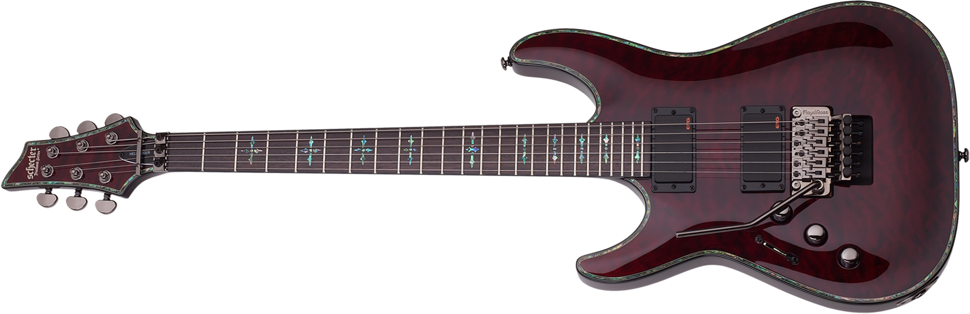 Schecter C-1 Fr Hellraiser Lh Gaucher 2h Emg Rw - Black Cherry - Linkshandige elektrische gitaar - Main picture