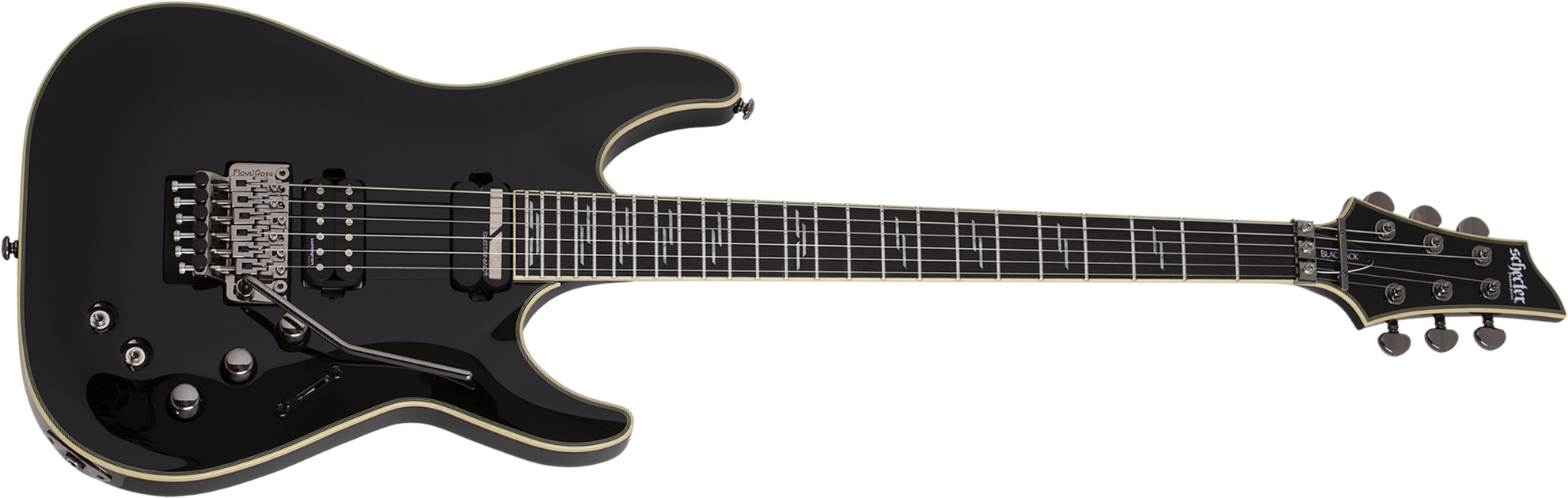 Schecter C-1 Fr S Blackjack 2h Lundgren Sustainiac Eb - Black - Elektrische gitaar in Str-vorm - Main picture