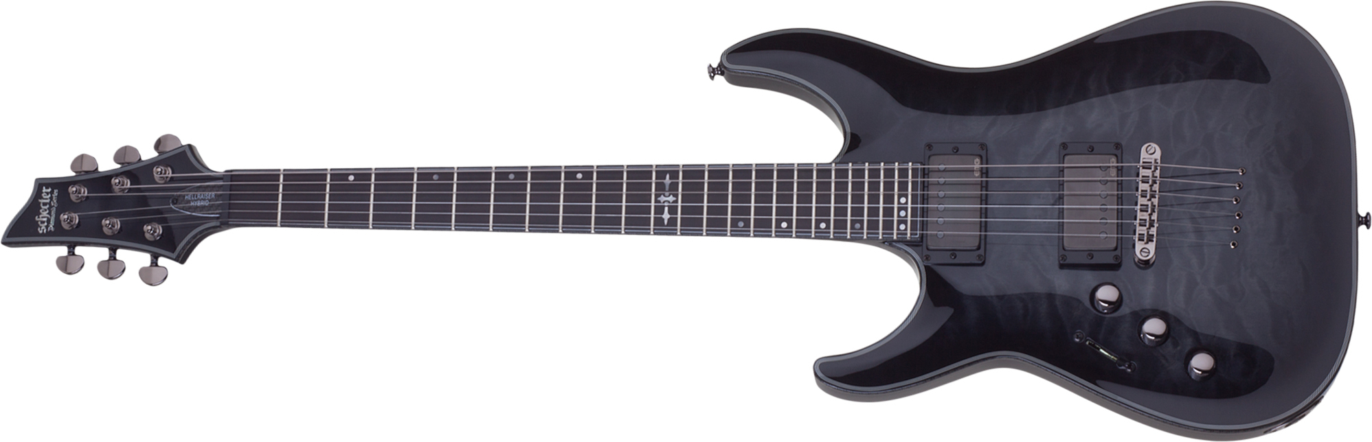 Schecter C-1 Hellraiser Hybrid Lh Gaucher 2h Emg Ht Eb - Trans. Black Burst - Linkshandige elektrische gitaar - Main picture