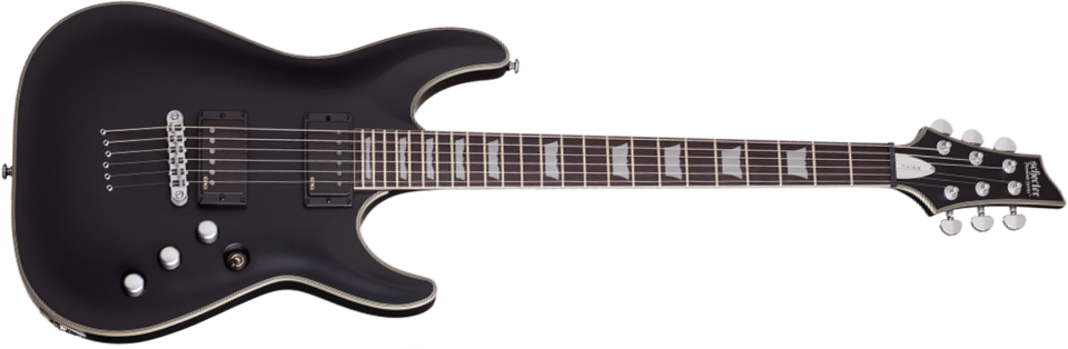 Schecter C-1 Platinum 2h Emg Ht Eb - Satin Black - Elektrische gitaar in Str-vorm - Main picture