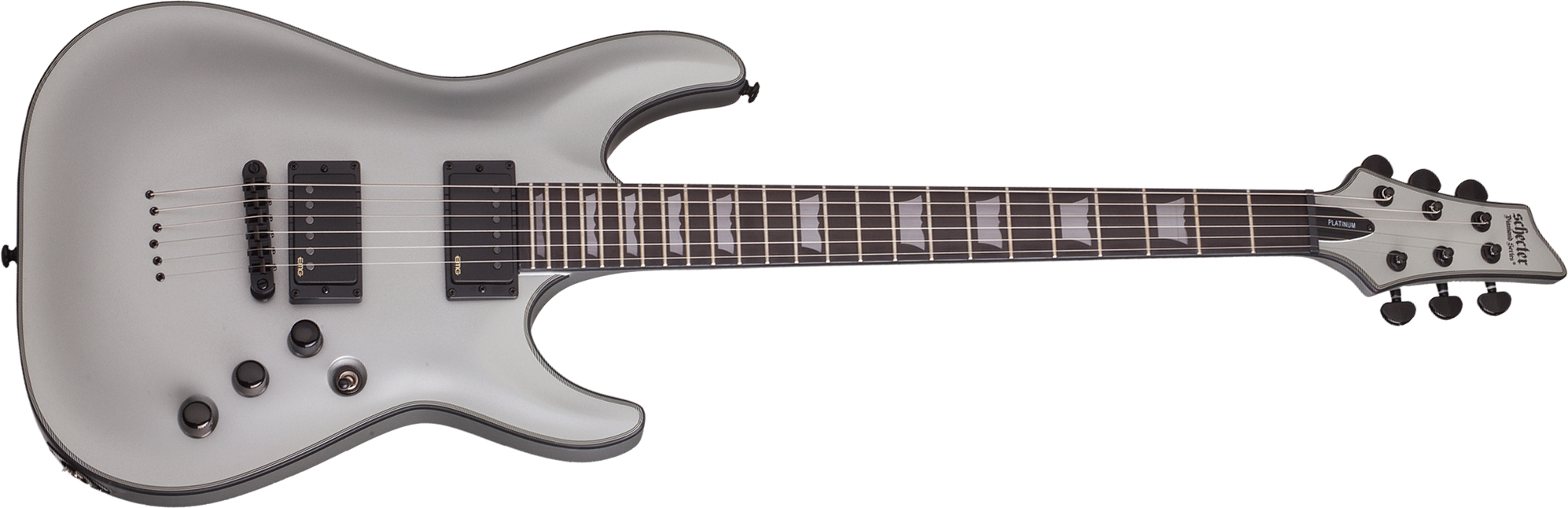 Schecter C-1 Platinum Hh Emg Ht Eb - Satin Silver - Elektrische gitaar in Str-vorm - Main picture