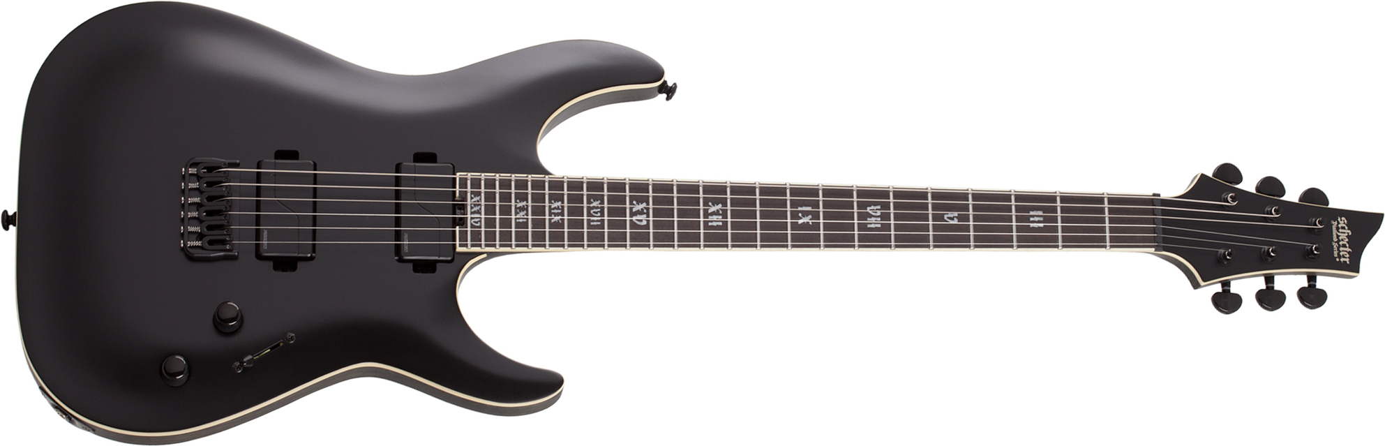 Schecter C-1 Sls Evil Twin 2h Fishman Ht Eb - Satin Black - Elektrische gitaar in Str-vorm - Main picture