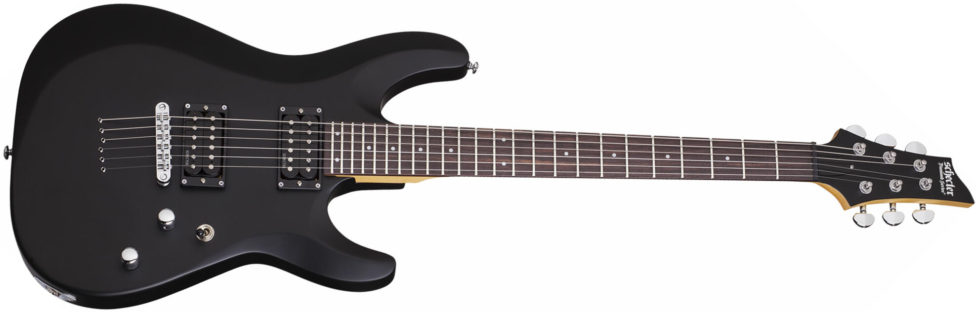 Schecter C-6 Deluxe 2h Ht Rw - Satin Black - Elektrische gitaar in Str-vorm - Main picture