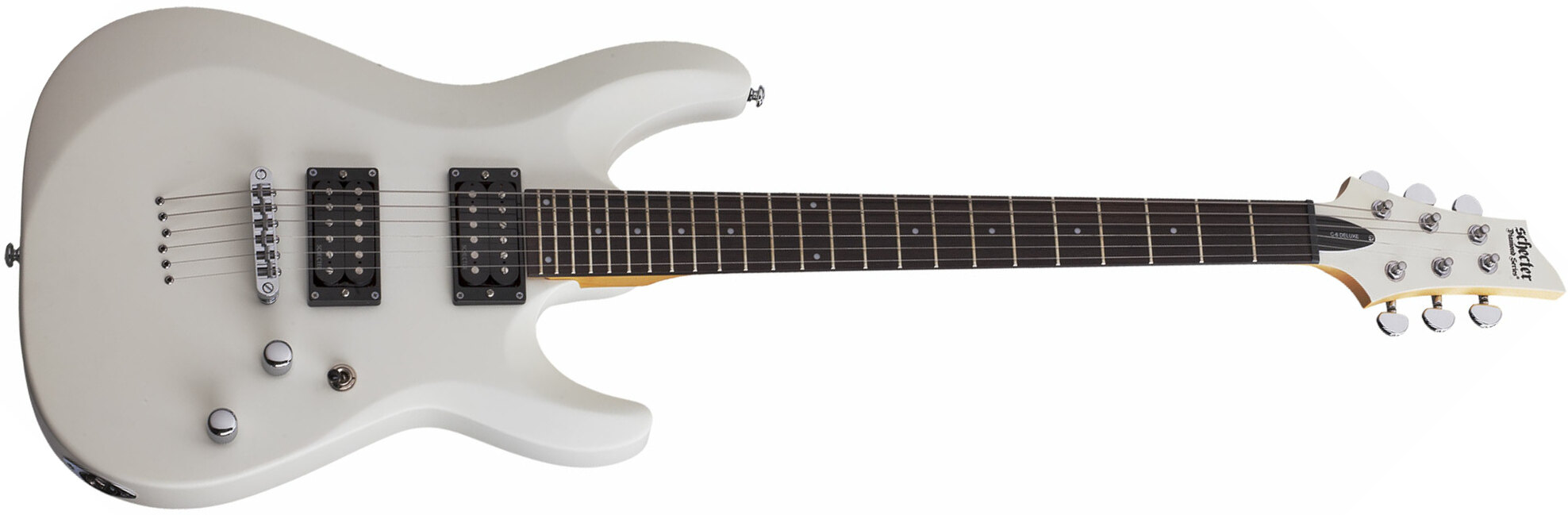 Schecter C-6 Deluxe 2h Ht Rw - Satin White - Guitarra eléctrica de doble corte. - Main picture