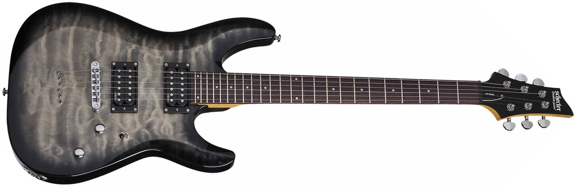 Schecter C-6 Plus 2h Ht Rw - Charcoal Burst - Guitarra eléctrica de doble corte. - Main picture