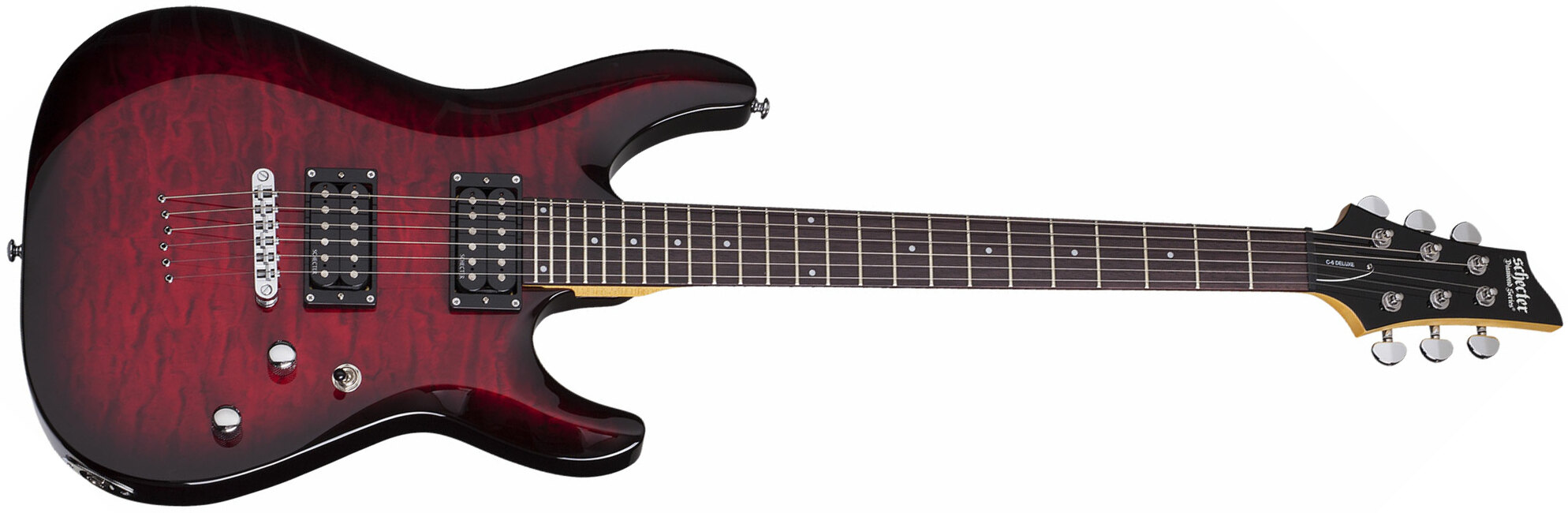 Schecter C-6 Plus 2h Ht Rw - See-thru Cherry Burst - Guitarra eléctrica de doble corte. - Main picture