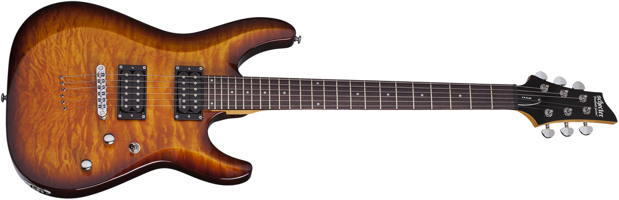 Schecter C-6 Plus 2h Ht Rw - Vintage Sunburst - Guitarra eléctrica de doble corte. - Main picture