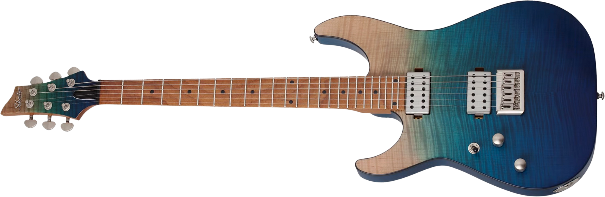 Schecter C1 Standard Plus Lh Gaucher 2h Ht Mn - Blue Fade - Elektrische gitaar in Strat vorm - Main picture